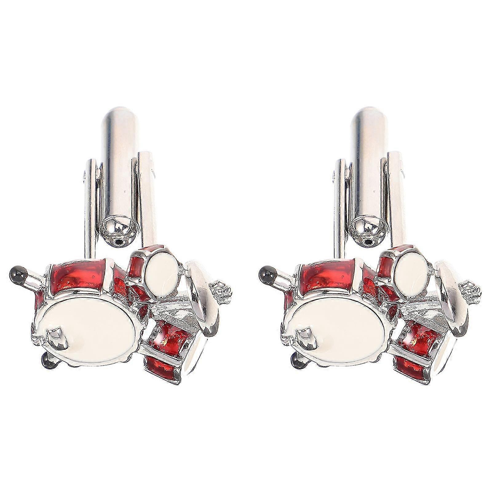 JiaWei 2pcs Terno Abotoaduras Camisa Abotoaduras Conjunto de Tambores Abotoaduras Pequenas Abotoaduras Para Mulheres Homens YG7