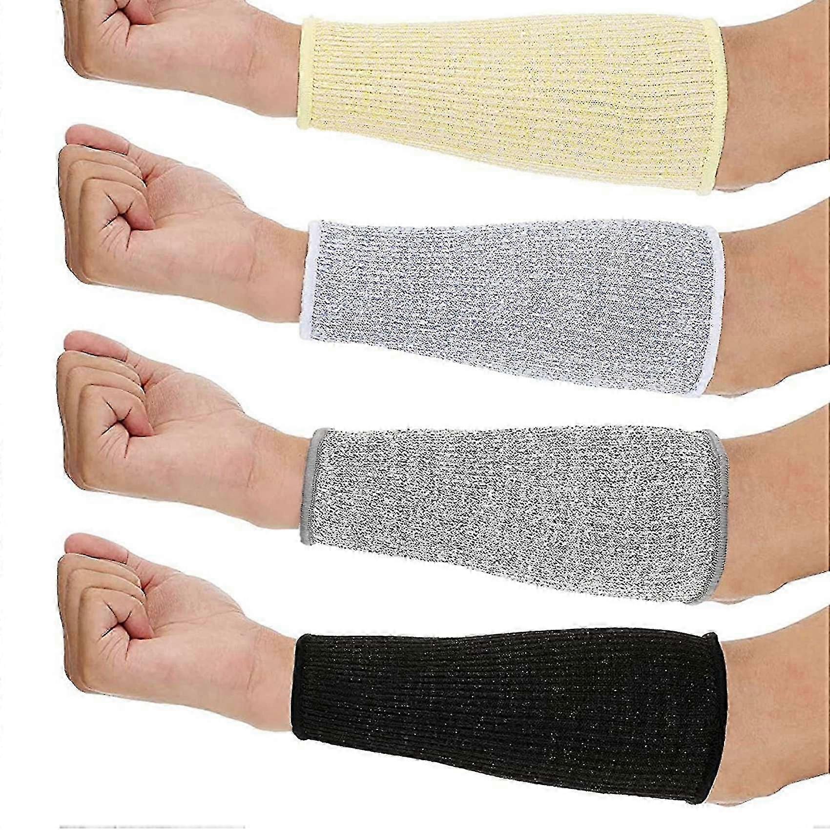 4 pares de corte e queimadura resistente mangas protetores de braço de proteção mangas antebraço para pele fina e B