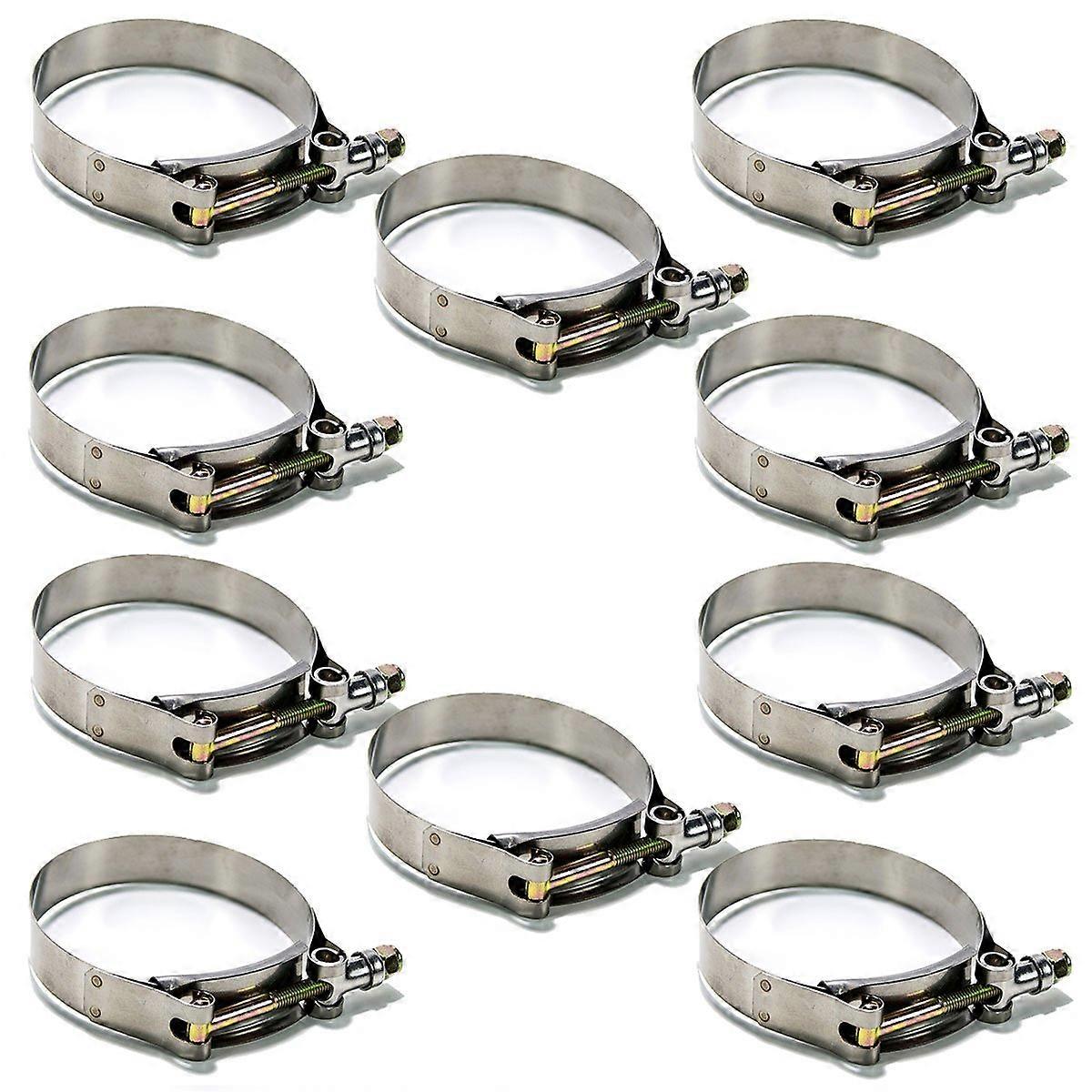 Squirrelly 3.25' StainlessSteel T Bolt Clamp – Corrosion Resistant Hose w/Rounded Clamps Band Edges Adjustable Clamp with Secure Fit (10 Pack)