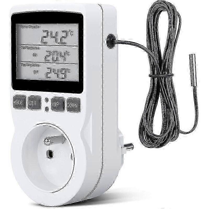 Digital termostat 230V med LCD til drivhustemperaturkontrol