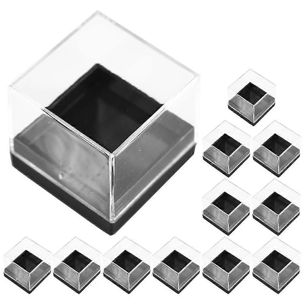 12pcs Cube Mineral Specimen Storage Cases Square Sample Displaying Boxes