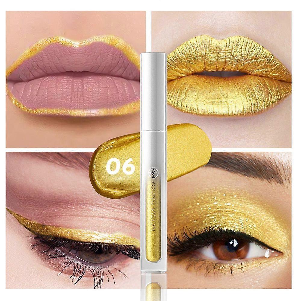 Lipgloss in 13 schimmernden Farben, antihaftbeschichteter Lipgloss, Face Multi-Purpose Pearlescent Liquid Eyeshadow, langanhaltender wasserfester, wischfester flüssiger Liquid L