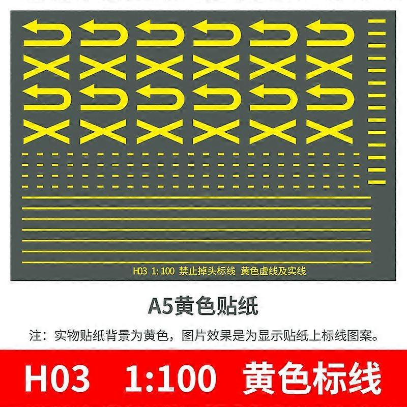 3 Sheet Traffic Road Stickers For Kids: Realistic Road Markings - Easy To Apply Simulation No U-Turn Signs For Model Making Scene Decoration
