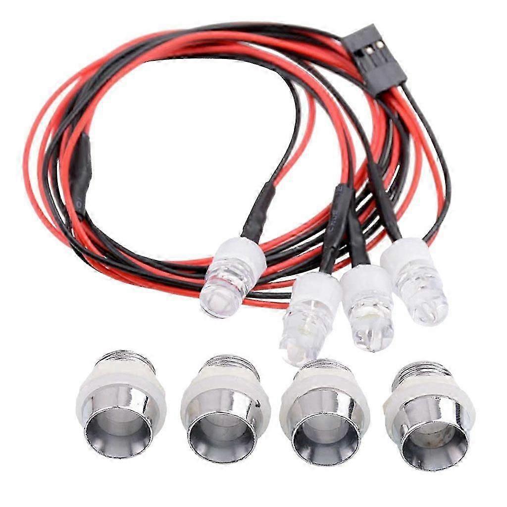 Lumière LED 8mm 2 LED blanches et 2 LED rouges pour voitures RC 1/5 1/8 1/10 1/12 1/16 DIY