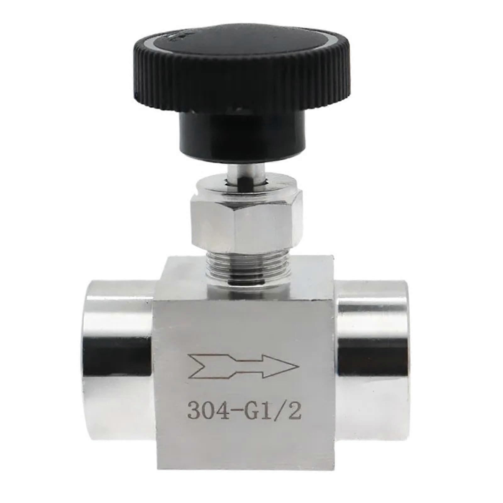 1/4' DN8 / 1/2' DN15 Female Thread Flow Regulating Needle Valve For Home Brewing Distillation, Direct Type Globe Valve SS304 (DN15)