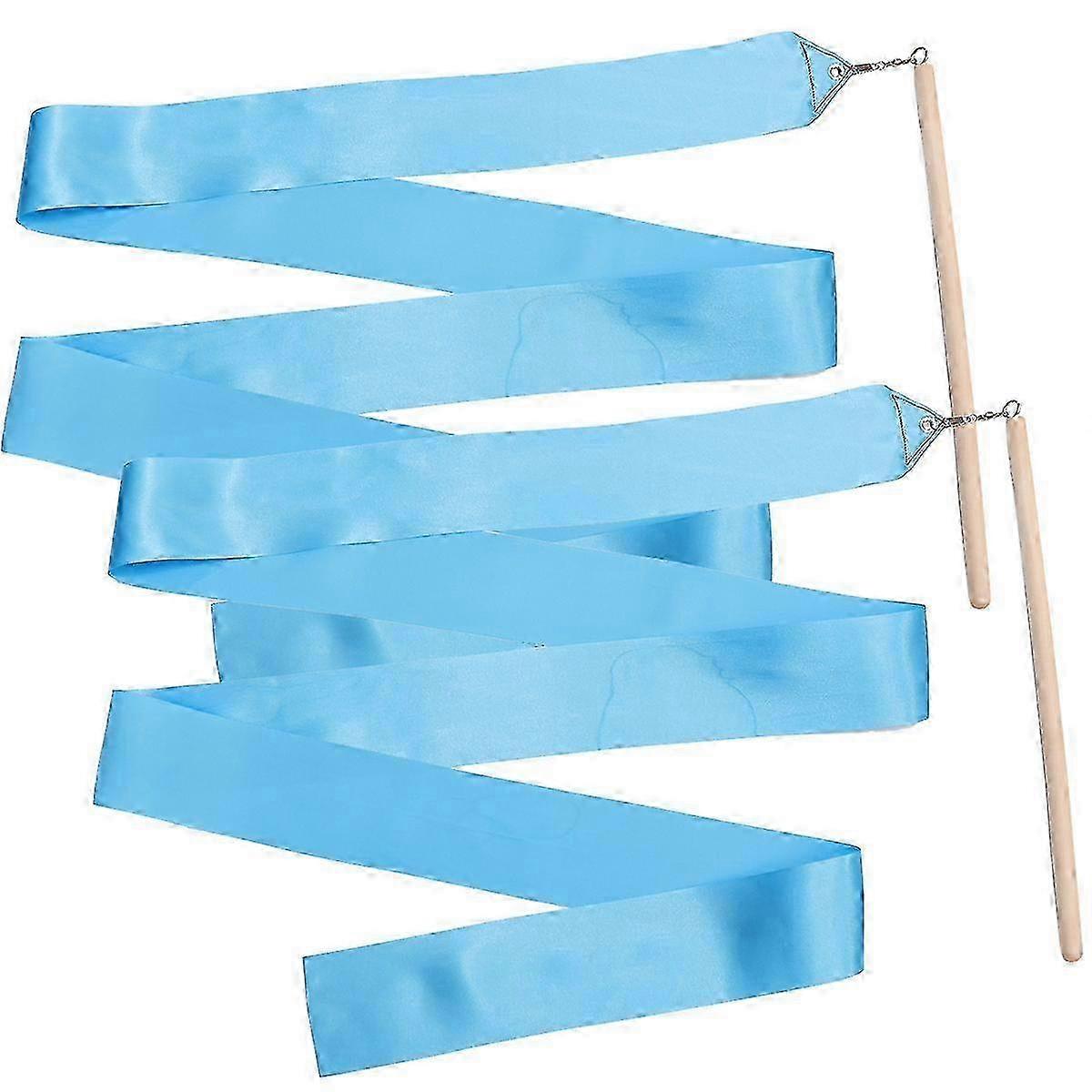 Streamerit 2kpl 2m värikäs rytminen voimistelu nauha tanssi voimistelu nauhatanssi lapsille lapsille (sininen)