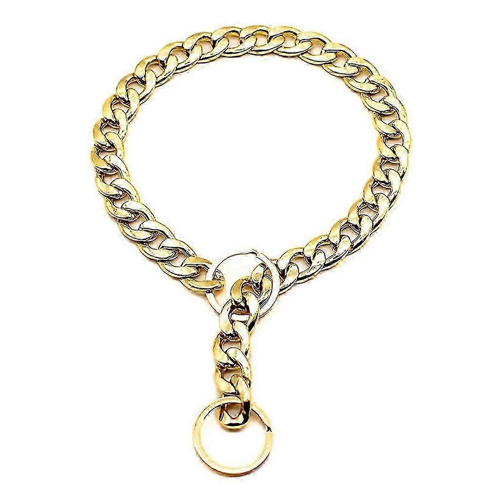 Link-ul gros lanț de aur Animale de companie de siguranță Guler Pet Dog reglabil lanțul Guler Punk gold plated Coliere