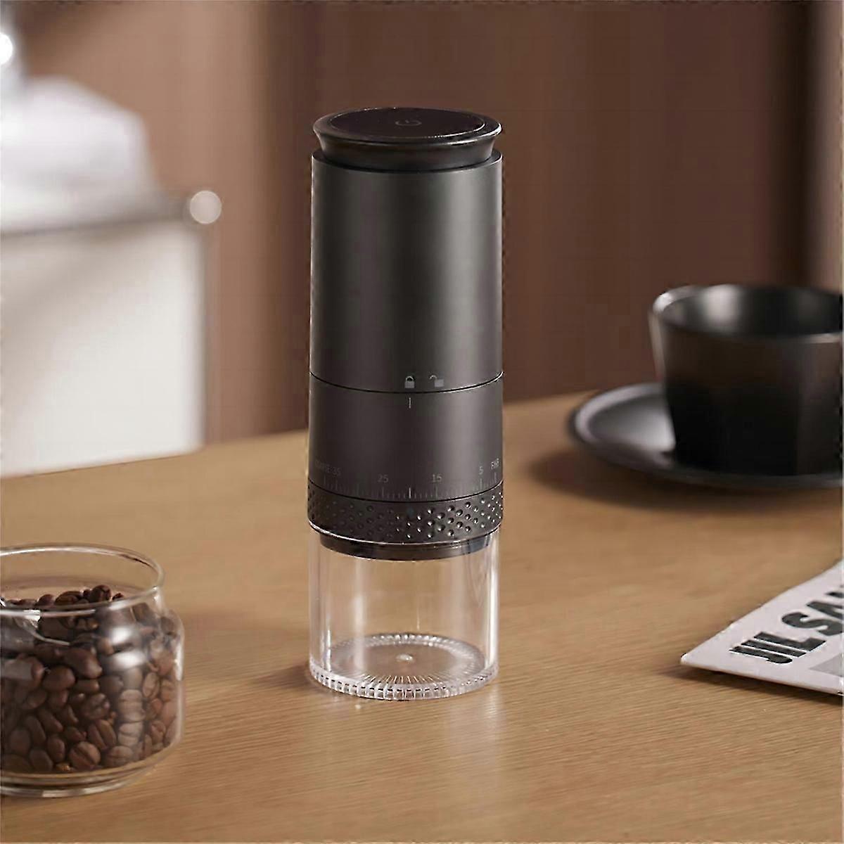 Electric Coffee Grinder with External Adjustment USB Coffee Grinder Automatic Coffee Bean Grinder fo