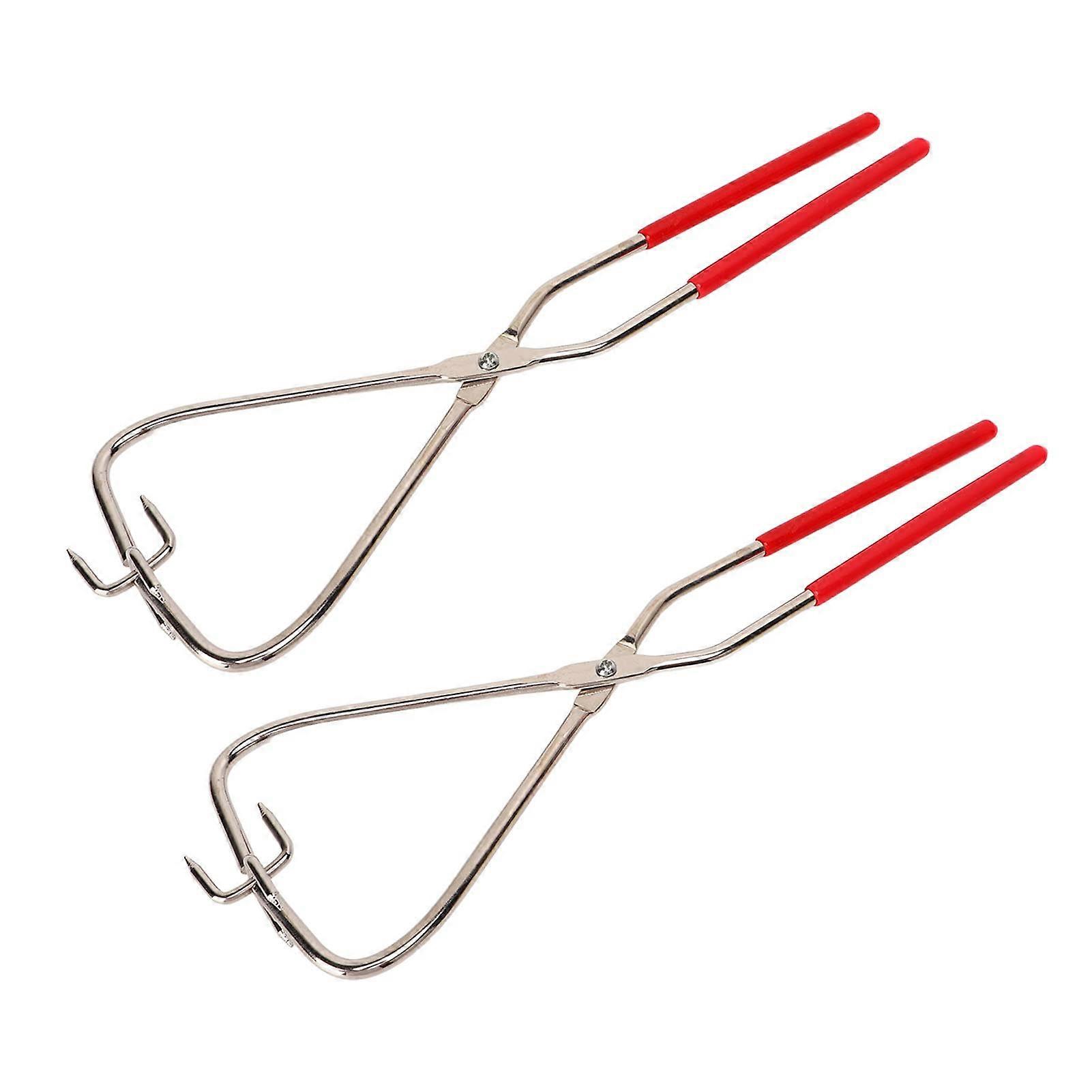 Dipping Tongs Glazing Tools, 2 Pcs Stainless Steel Dipping Tong with Red Rubber Handles Ref: 7705