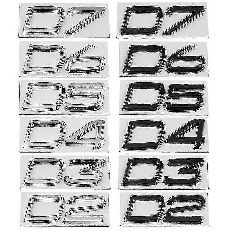 Auto Kov D2 D3 D4 D5 D6 D7 Písmena Logo Kufr Emblém Odznak Nálepka Pro Volvo S40 S60 V40 V50 Xc40 Xc60 V70 V60 S90 C30 Xc90 S80
