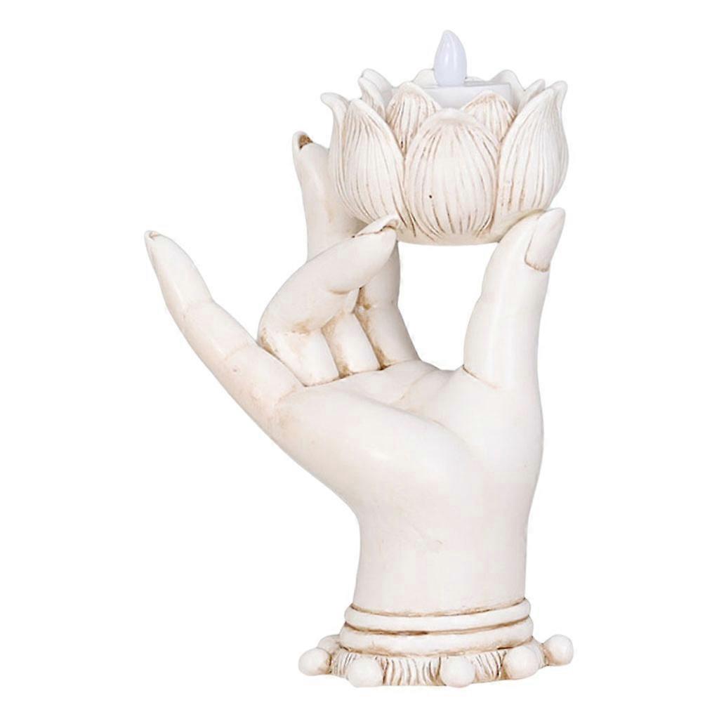 Buddha Holder Tabletop Tealight Decor Statues Zen Candlestick Ornament for