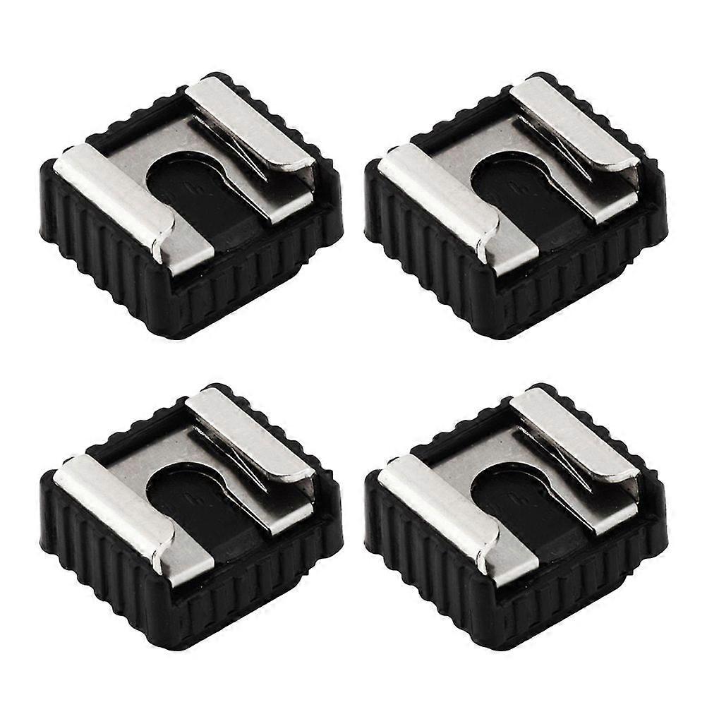 4PCS Lamp Holder Flash Adapter Lamp Base Hot Shoe Adapter Socket Fittings(Black)