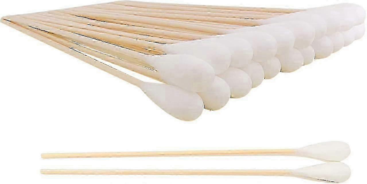 مسحات قطنية طويلة ، براعم قطنية كبيرة بمقبض خشبي للكلاب 100 قطعة -أ