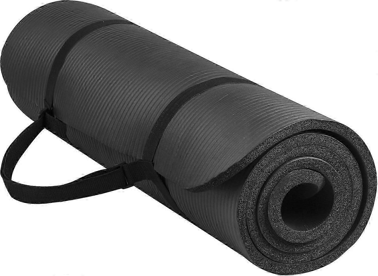 All Purpose Extra Thick High Density Anti-Tear Exercise Yoga Mat with Carrying Strap with Optional Yoga Blocks, Multiple Colors