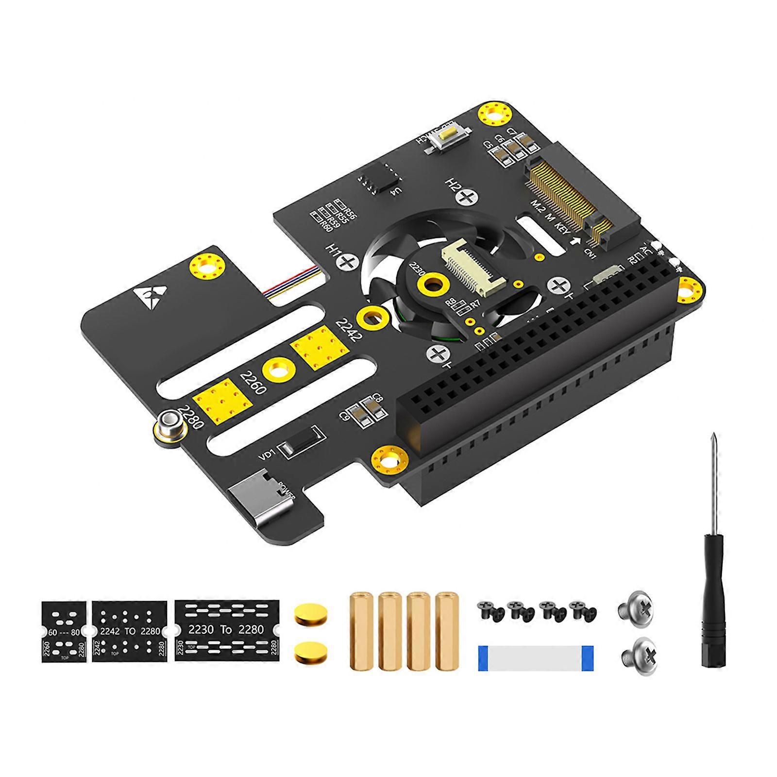 New version 3 in 1 Combo NVMe to PCIe Adapters with Coolers Fan and Automatic Discoloration LED for 5