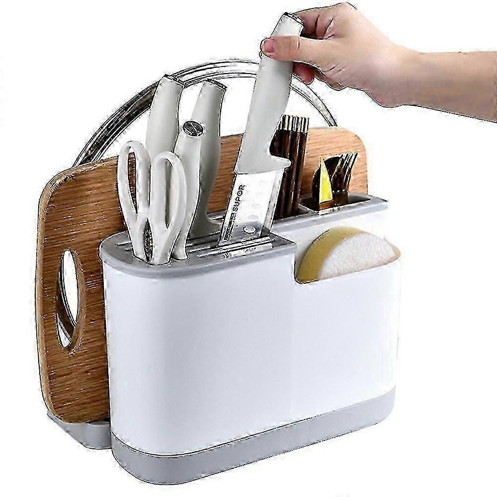 Kitchen Holder Knife Block Drainboard Tableware Cutting Board Storage Rack