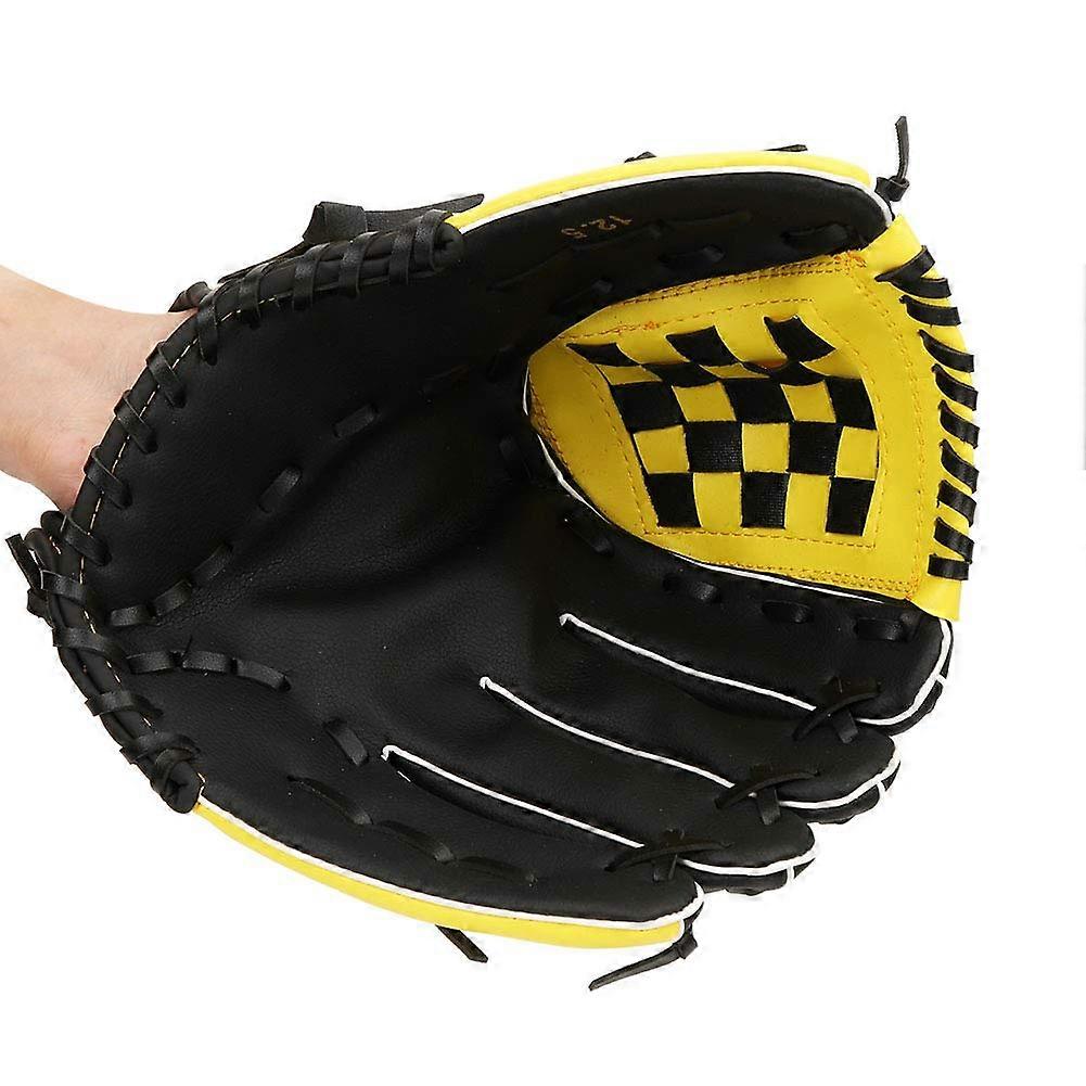 leather baseball glove 10.5/11.5/12.5 inches right hand (Color: Brown, Size: L)