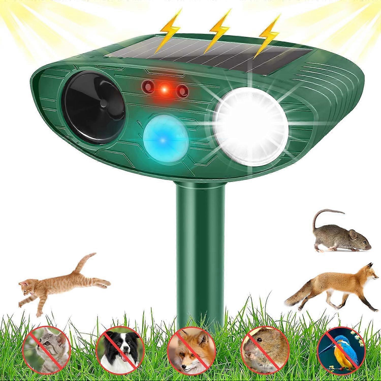Cat Repeller for Garden, Ultrasonic with LED Flash and PIR Motion Sensor