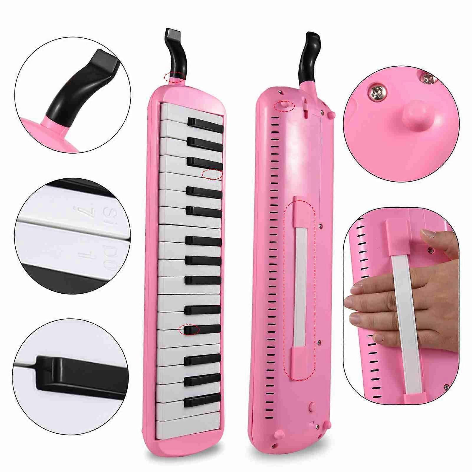 32 Keys Melodica Instrument Melodica Air Piano Keyboard with Soft Blow Pipe Blowing Nozzles Melodica Wind Instruments with Carrying Bag for Beginners