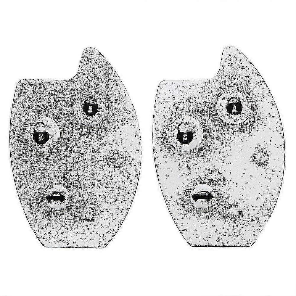 Key Shell Case Remote with 3 Buttons and Rubber Button Pad Replacement for a Certain Brand Car Accessories and Key Mat