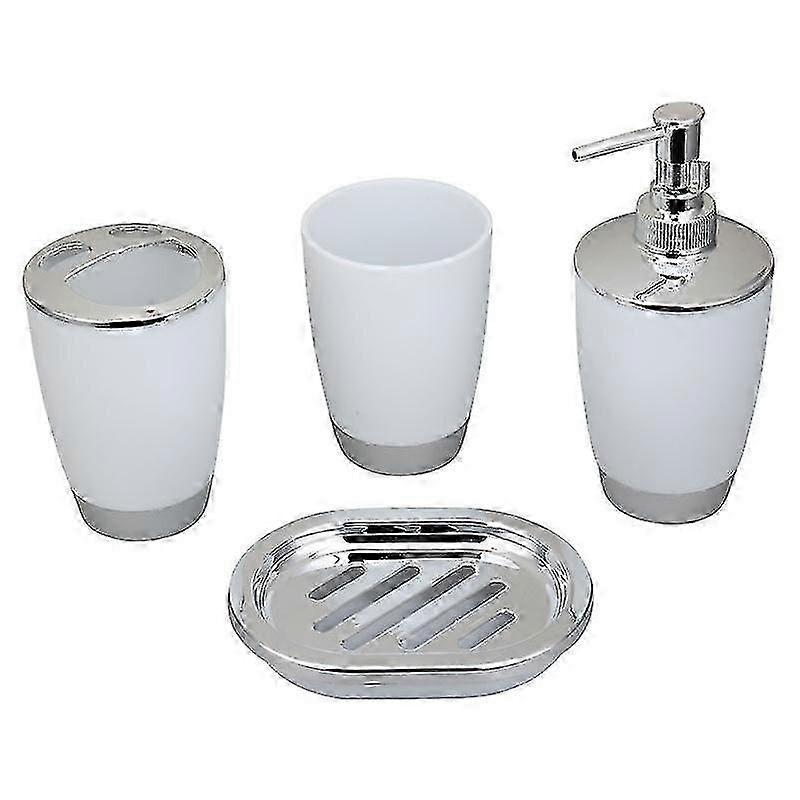 4-Piece White Bathroom Accessories Set