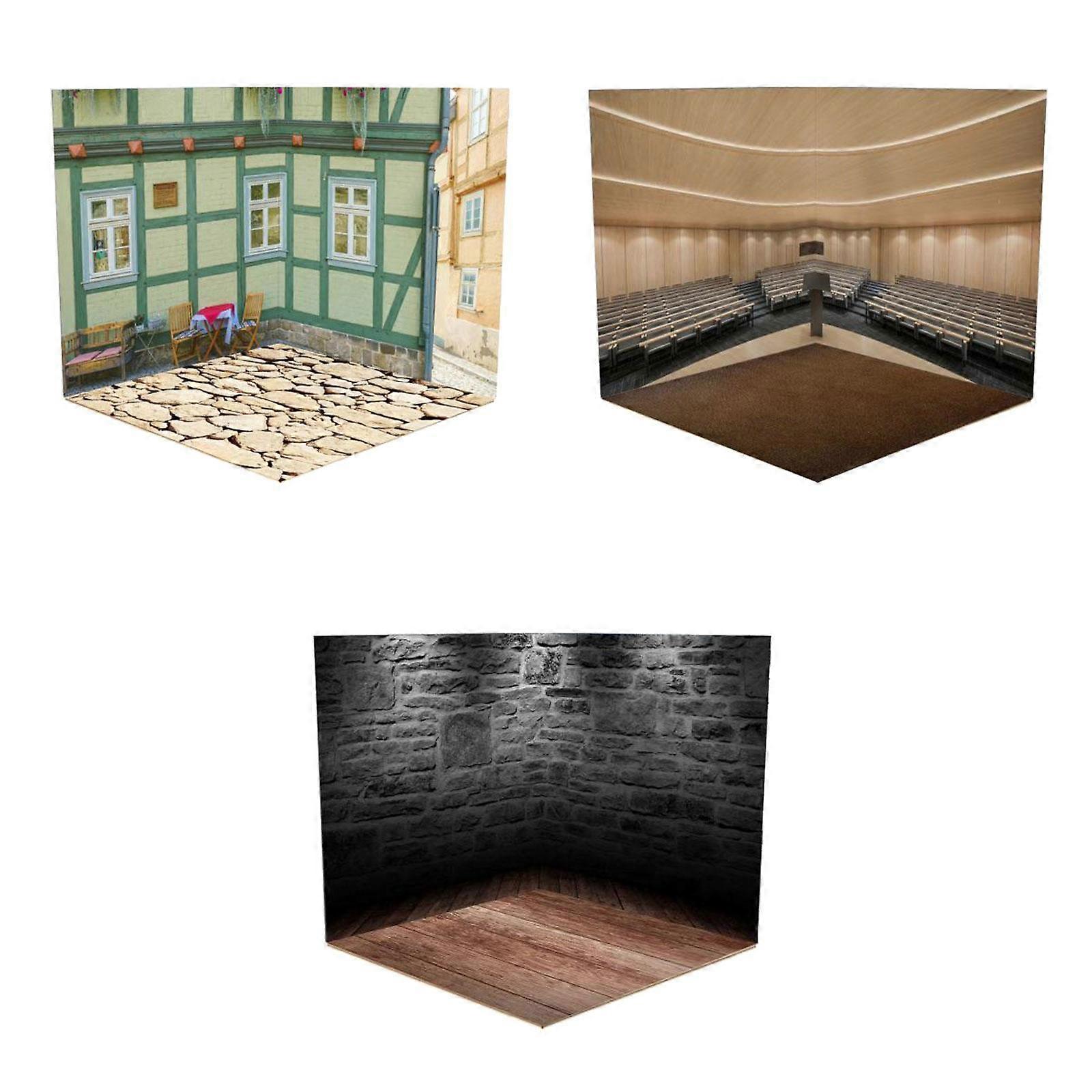 3x 1/12 Backdrop Layout Storage Background for Action Figures Model Car