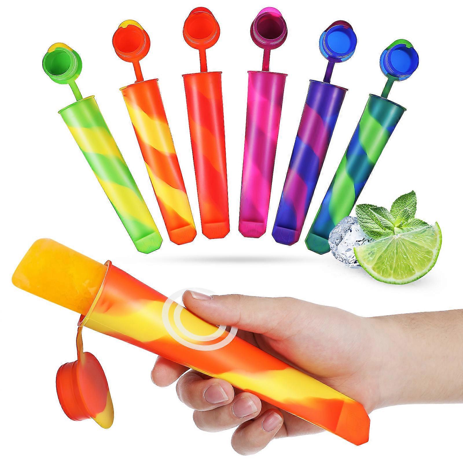 12pcs Reusable Silicone Ice Cream Molds with Multiple Compartments for Yogurt, Popsicles, and Chocolates – Food Grade, Easy to Use for Home Dessert