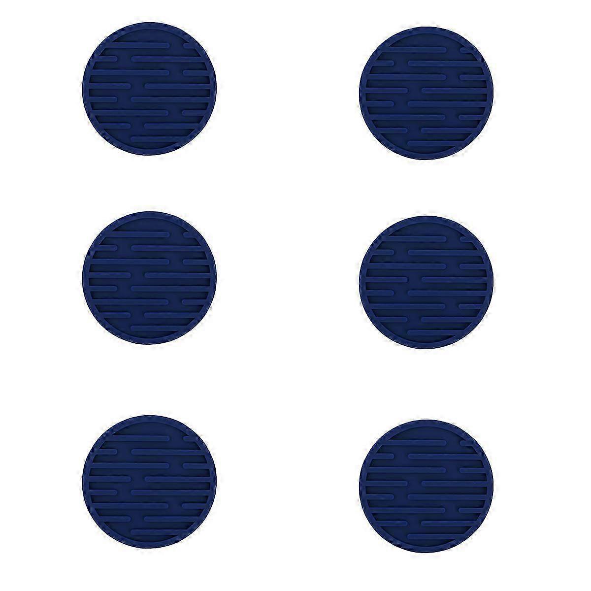 シリコンコースター6個セット - 滑り止め、飲み物用吸収剤 - バー&ウッドテーブルプロテクター