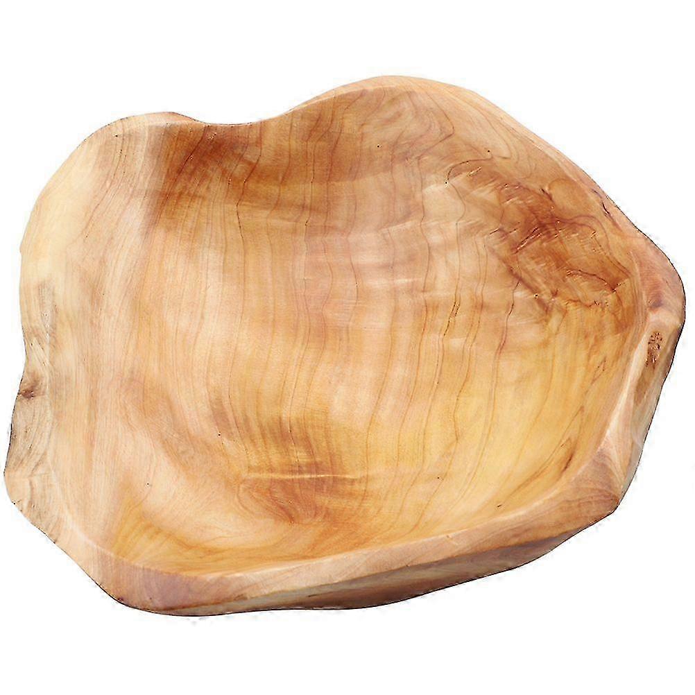 Rustic Wooden Serving Bowl for Fruits, Salads, Snacks