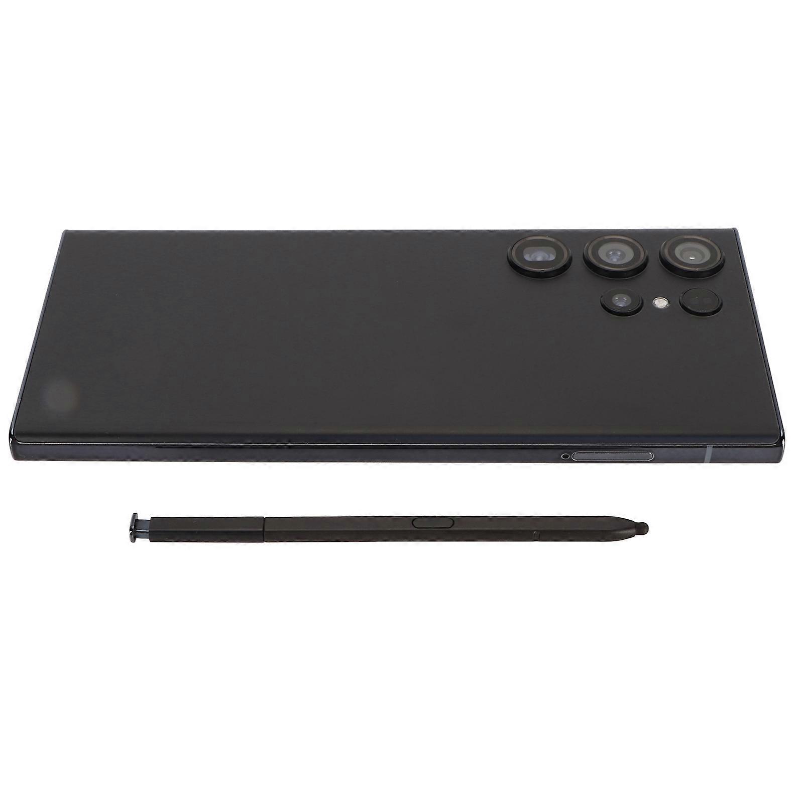 S23 Ultra 6.8in HD Unlocked Phone Built in Stylus Dual SIM Dual Standby Octa Core CPU 8MP 24MP 8GB 256GB for Android 13 System 100‑240V US Plug Black