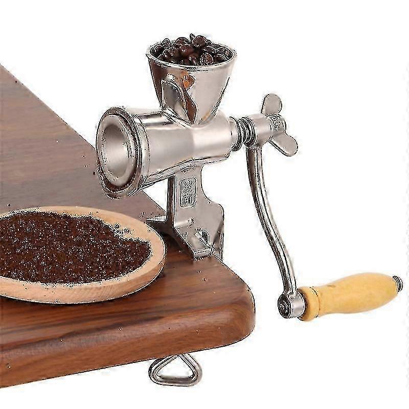 Manual Grain Grinder, Table Clamp Design Cereal Corn Mill Powder Machine With Wooden Handle, Home Ki