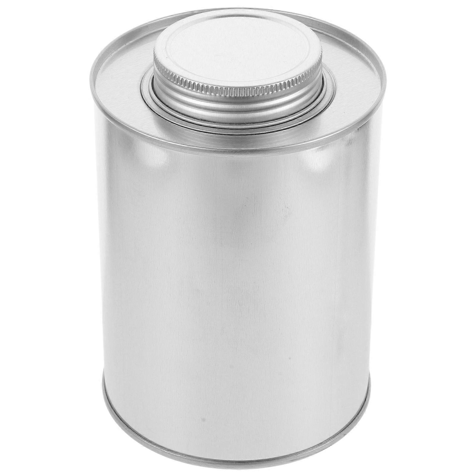 Airtight Sealing Coffee Bean Tin Tinplate Storage Jar Silver 13.00X9.20X9.20CM for Kitchen Use 1Pcs