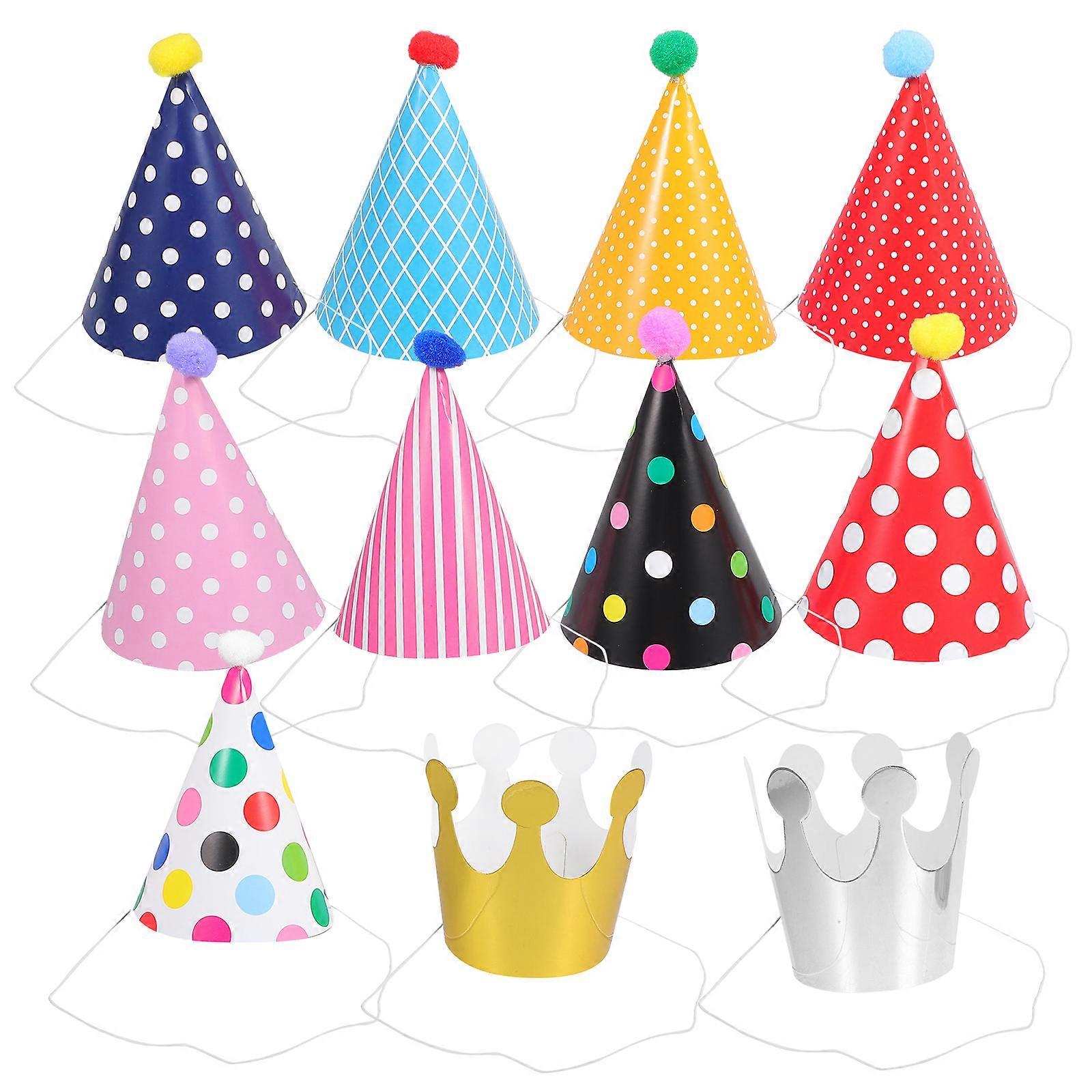 44pcs Colorful Birthday Party Hats Set – Crown, Cone & Headband Styles for Boys – Lightweight Role Play & Photo Props for Celebrations