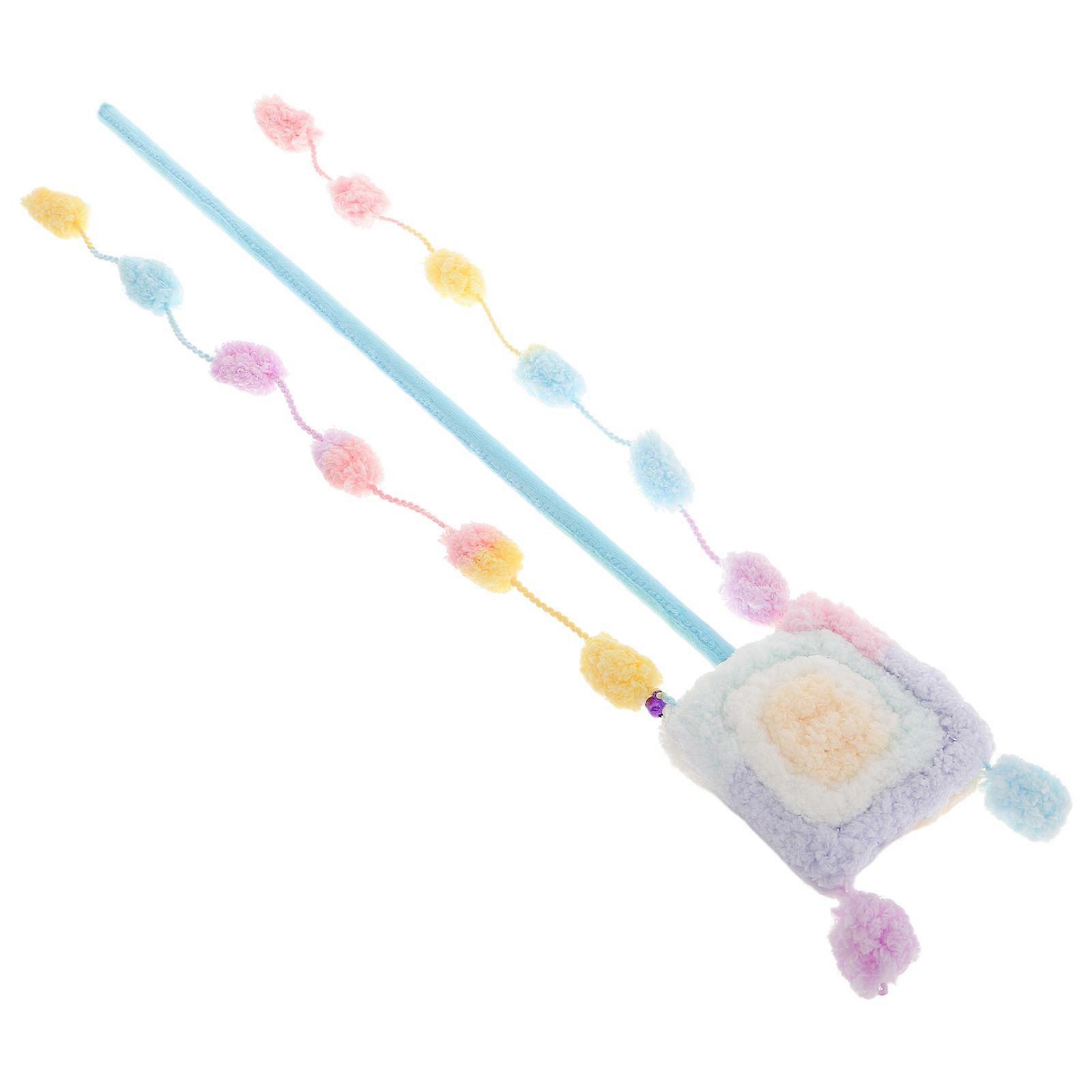 Interactive Cat Teaser Plush Lollipop Adorable Macaron Colors Durable Safe Indoor Play Entertainment for Kittens