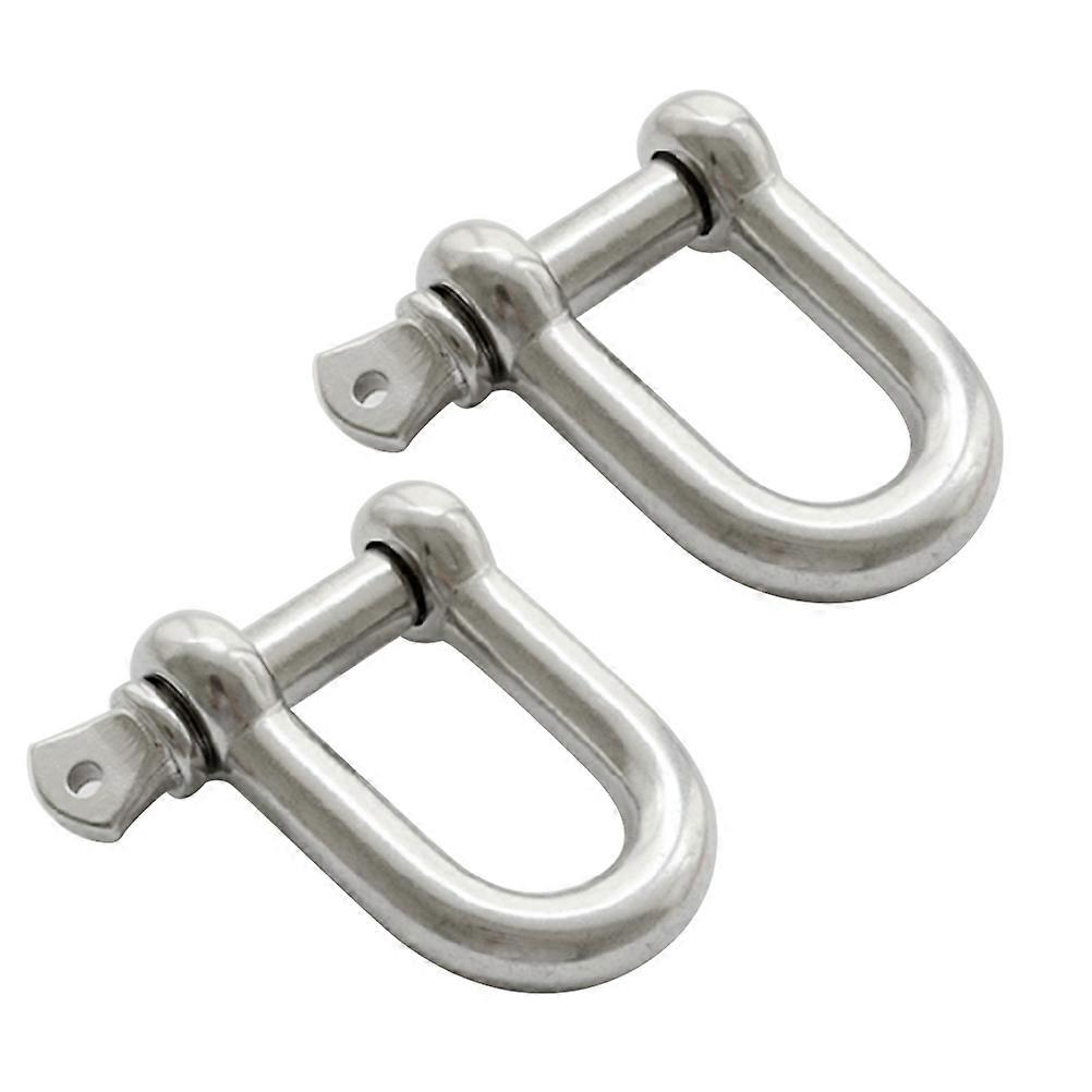 D Shackle General Use 304 Stainless Steel D Rigging Shackle Heavy Duty For Boat Corrosion Resistance 4.5 x 4.5 x 1 cm 2Pcs