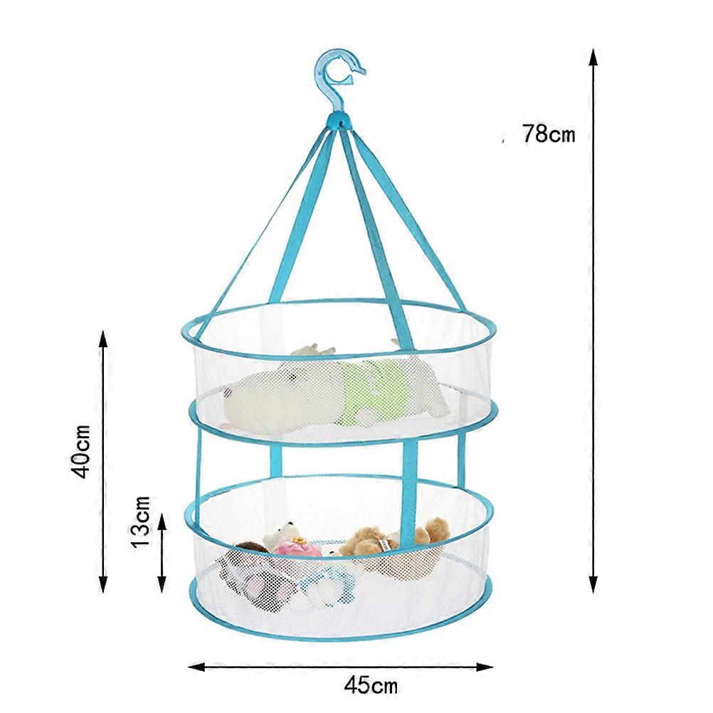 Laundry Drying Net Folding Drying Rack Household Users Sky-Blue Rectangular Drying 1Pack
