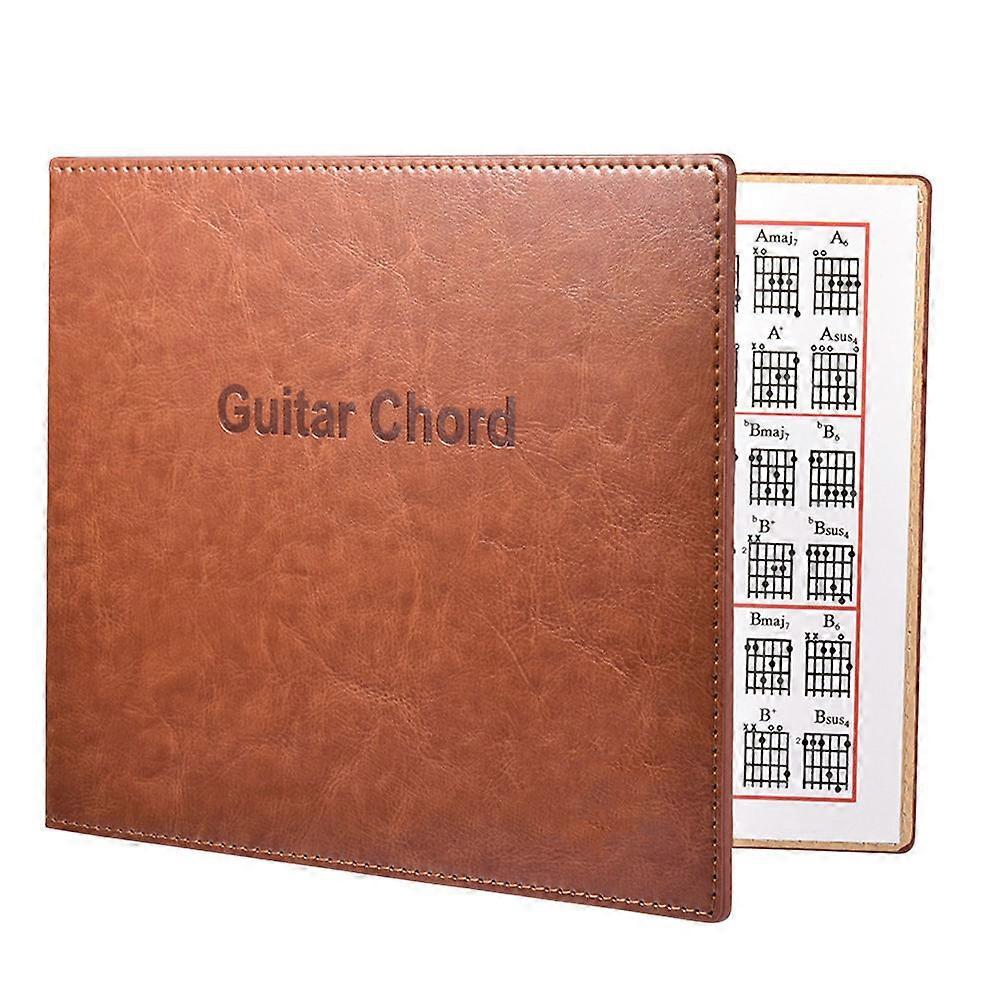 Guitar Chord Notebook Portable Musical Instruments Accessory Brown Rectangular Wiro Bound For Music Practice 1Pcs