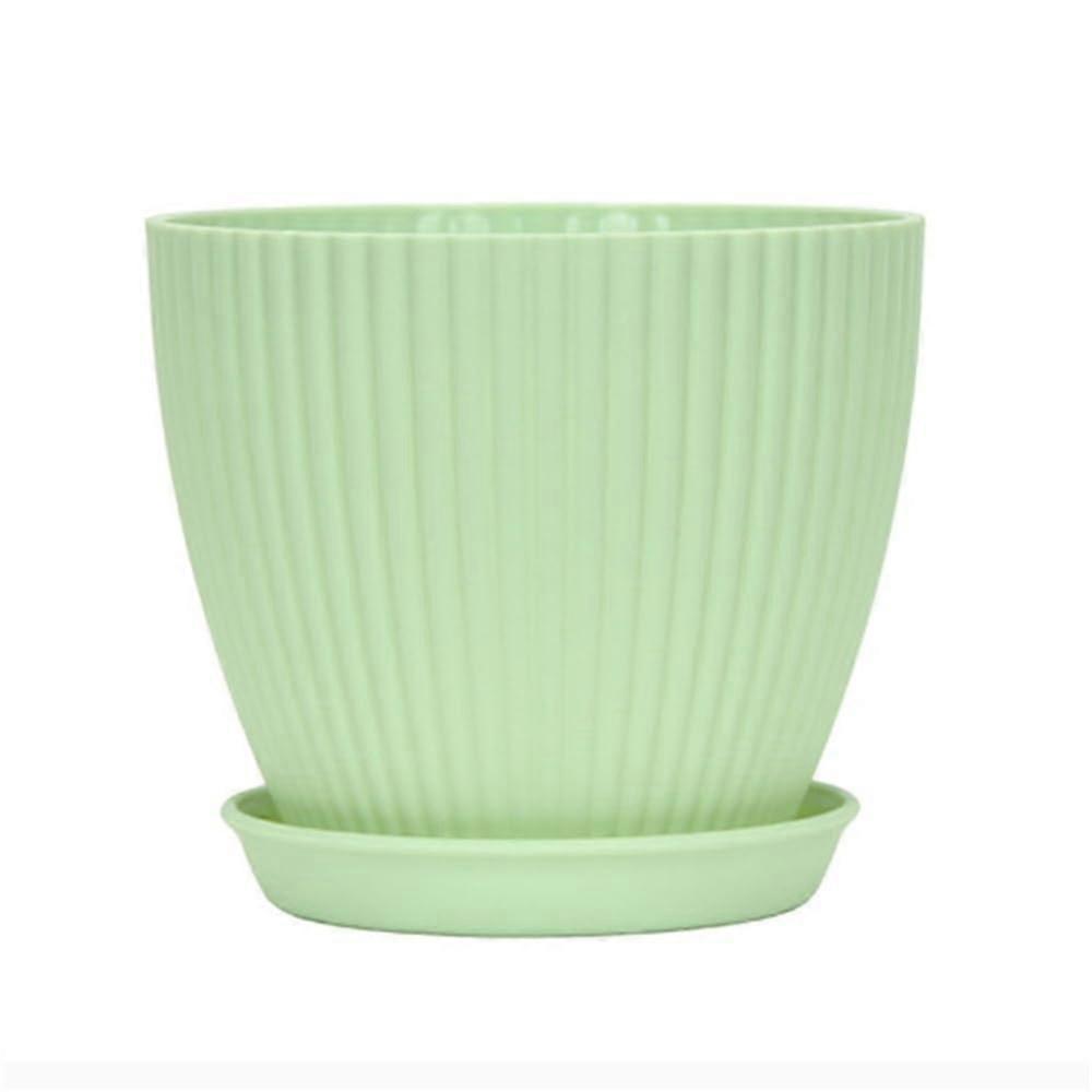 Blumentopf Sukkulenten Pflanzengefäße mit Drainagelöchern, Kunstharz Blumentöpfe in Grün - Mittelgröße für Gartenarbeit