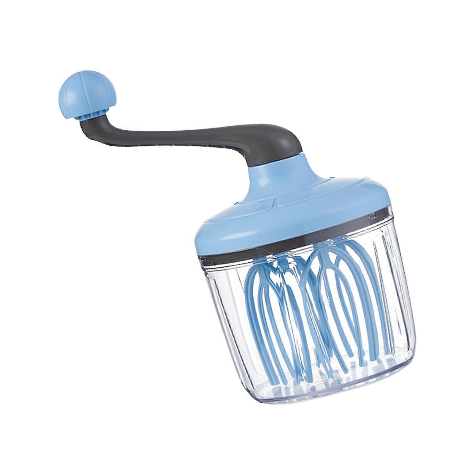Handheld Egg Whisk with Rotatable Head, Blue Cooking Utensil for Quick Mixing and Blending in Baking and Cooking