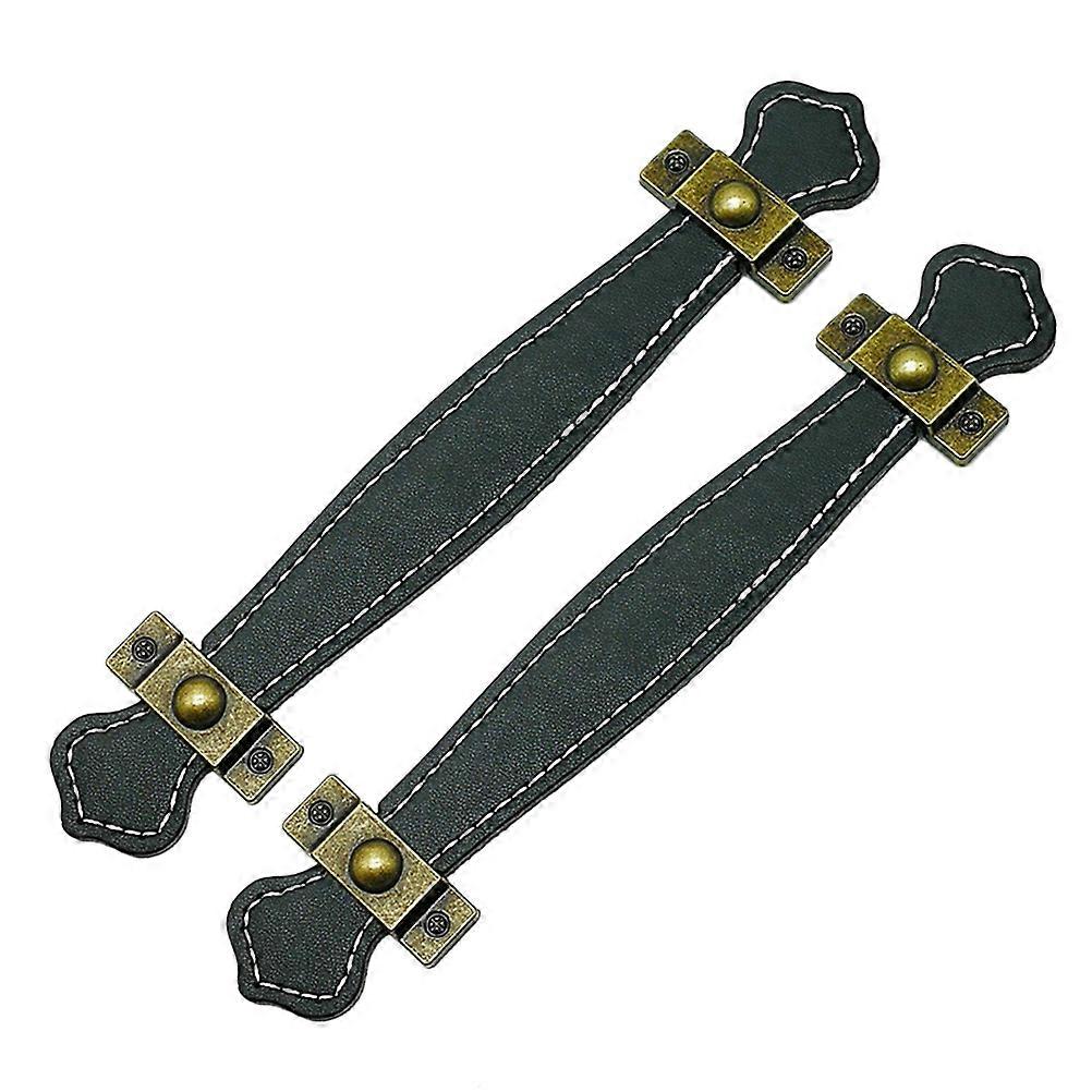 Modern Door Handle Black Cabinet Handles Rectangular Shape 19.00x3.60x0.80cm 2Pcs