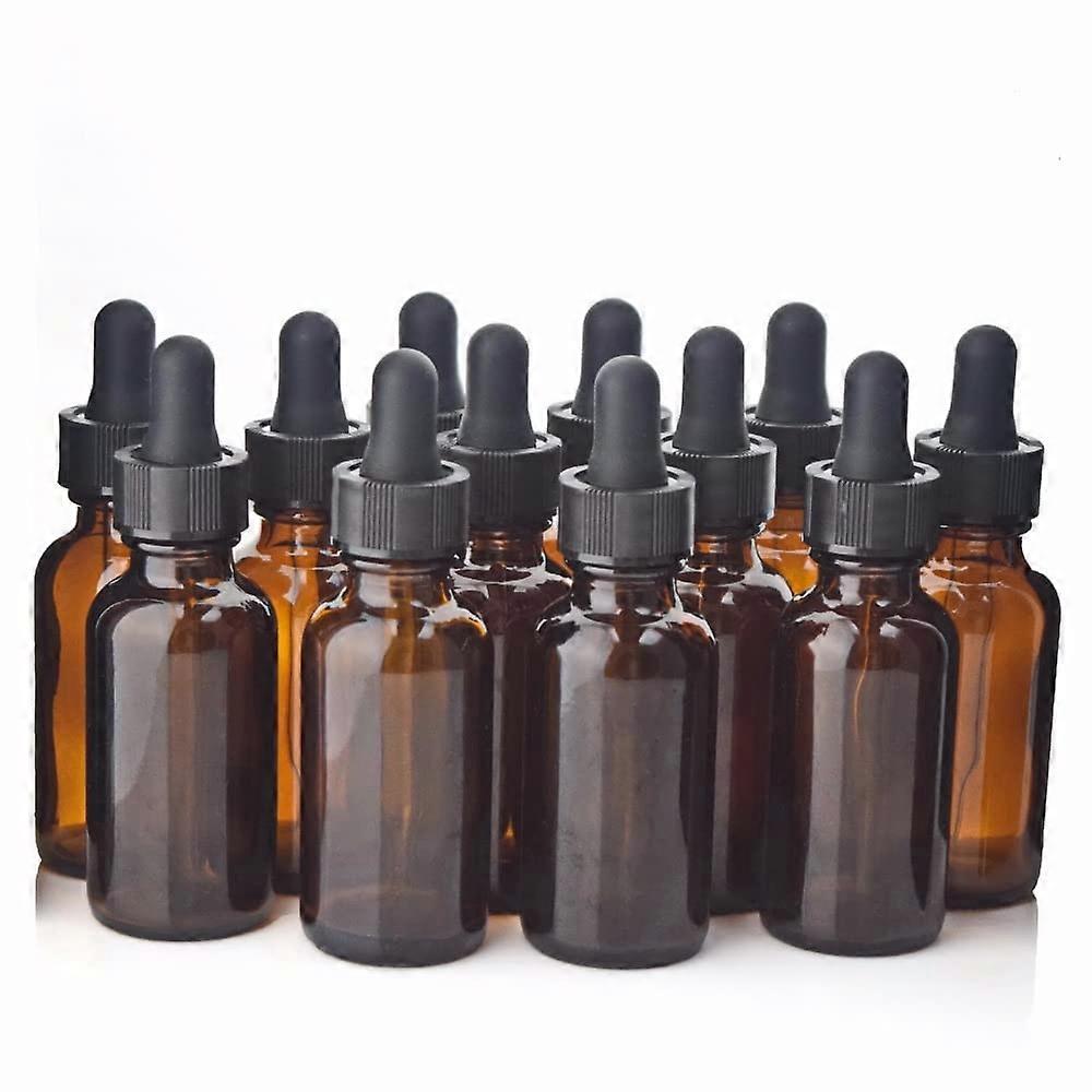 Amber Glass Pipette Bottle 30ml 12 Pack For Essential Oils Aromatherapy Keeps Contents Fresh Amber