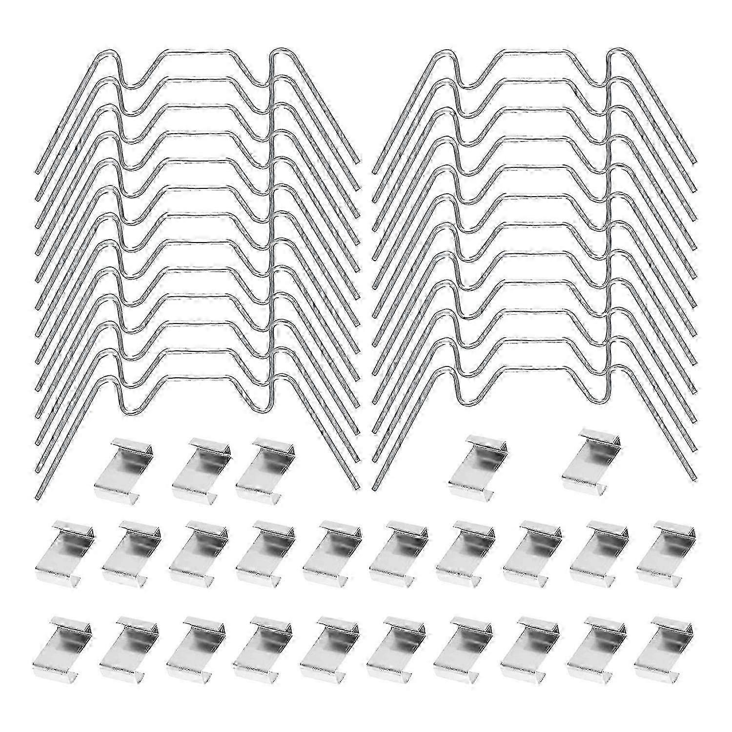 100個の温室ガラスクリップ、ステンレス鋼温室ガラス板固定クリップ温室クリップG
