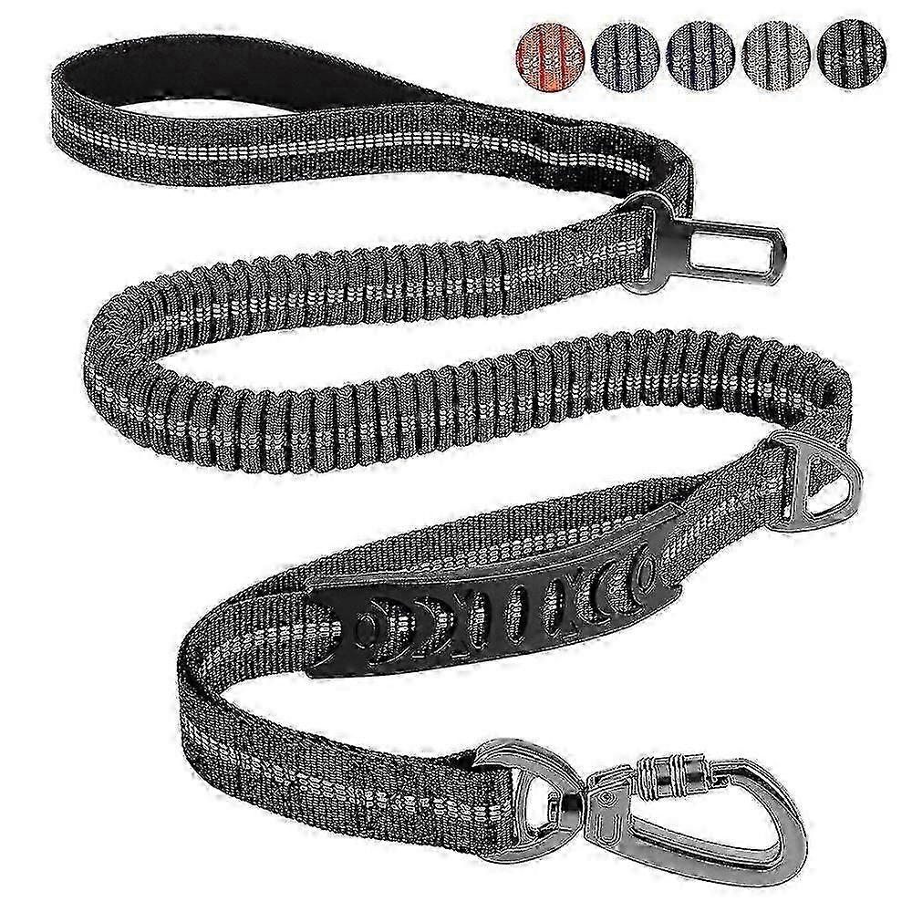 Reflective Bungee Dog Lead Stretchy No Pull No Shock Walking Leash Dural Handles