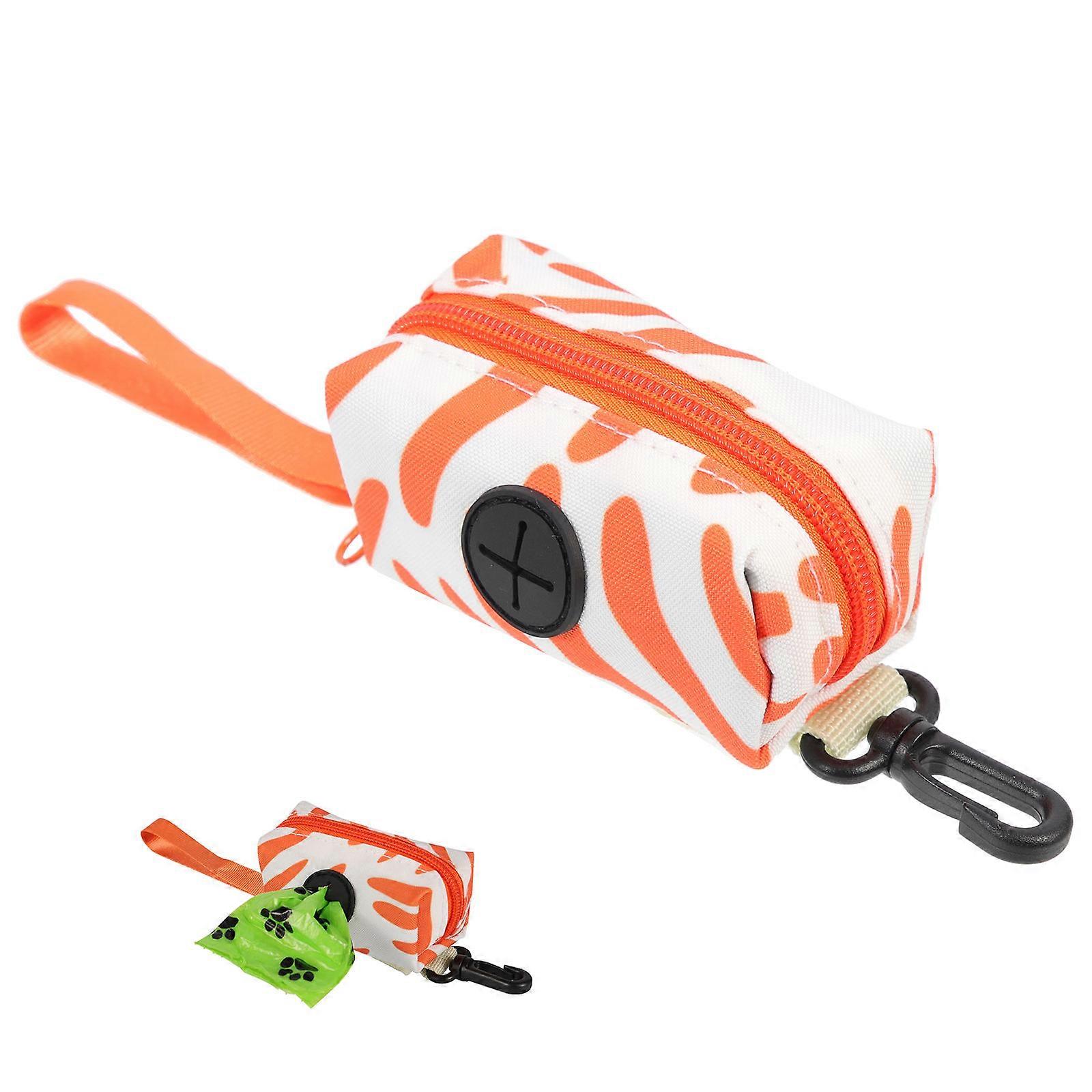 Handheld Poop Bag Holder Dog Bag Holder Trash Bag Storage for Hiking Orange 9.3×2.4×2.0in 1Pack