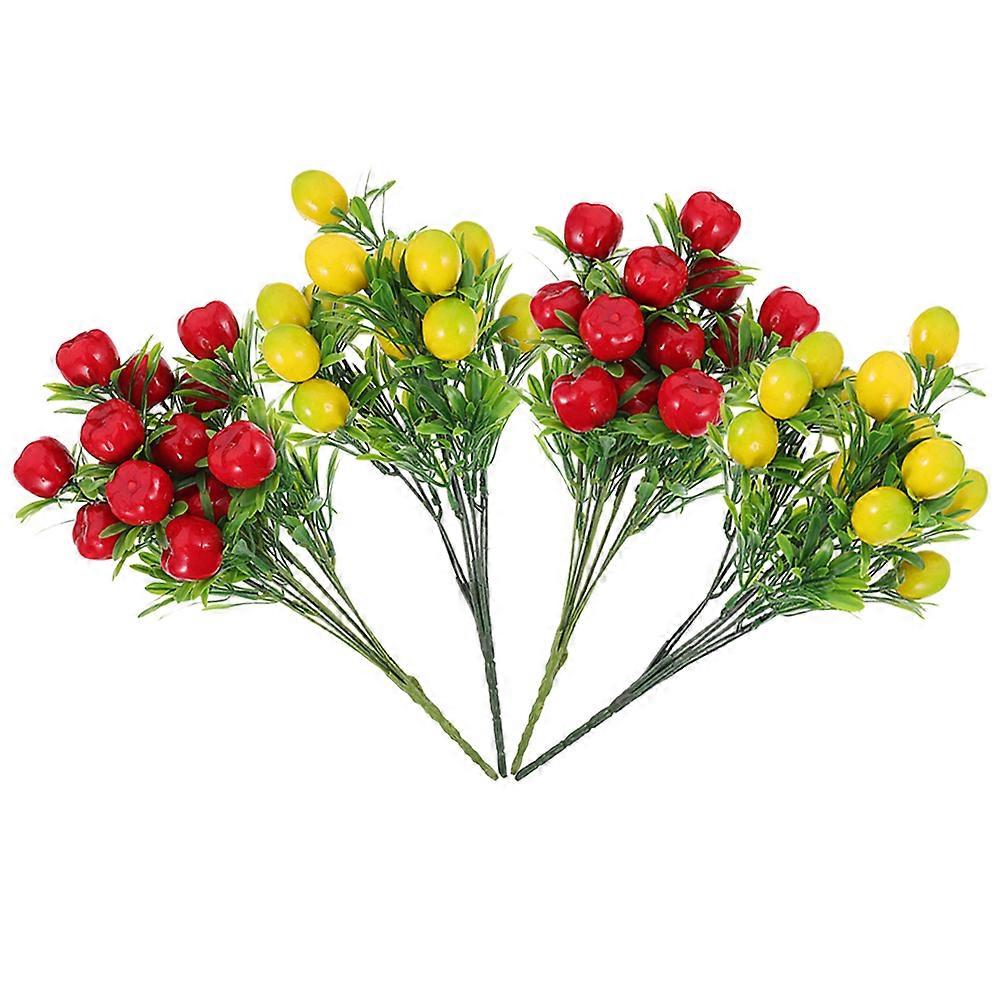 Fake Lemon Branch Artificial Fruit Branches Vase Filling Home Decoration Assorted Color 32.5X10CM 4Pcs