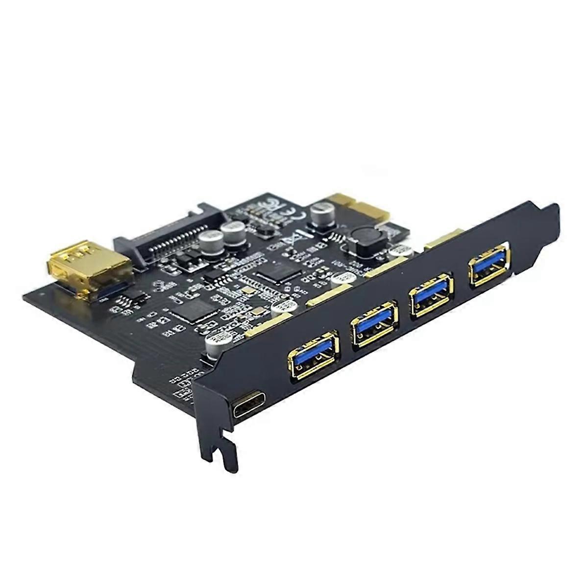 6X USB 3.2 PCIE拡張カード PCIE 1X to USB 3.2 TYPE-C USB 3.2 Gen1 アダプター乗算器 USB3.2 PCI