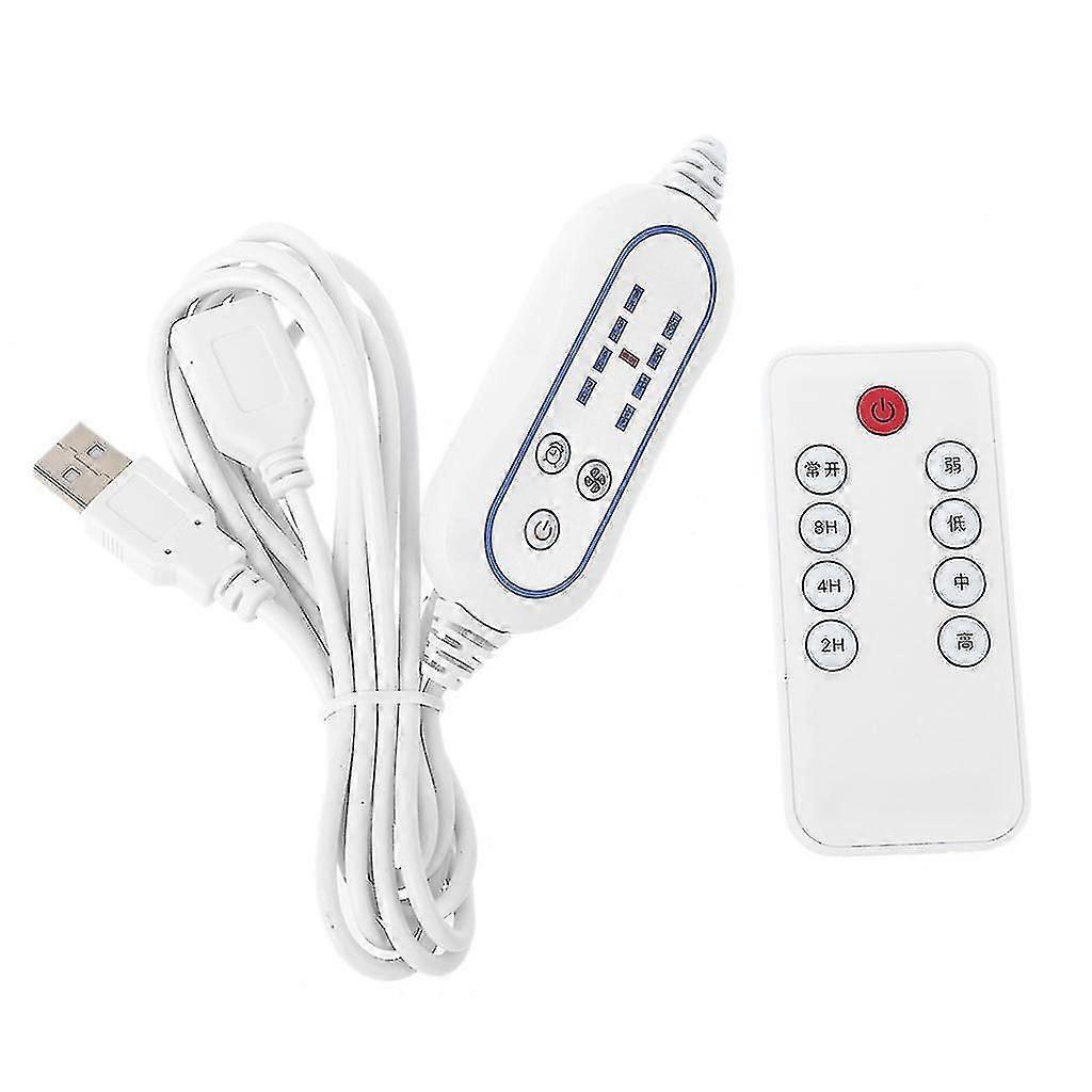 Télécommande réglable à 4 vitesses, ventilateur USB, lumière LED, télécommande polyvalente