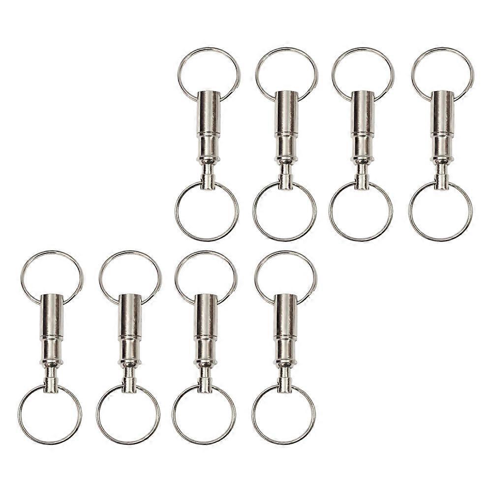Quick Release Key Ring Metal Key Chains Simple Style For Key Organization 8Pcs