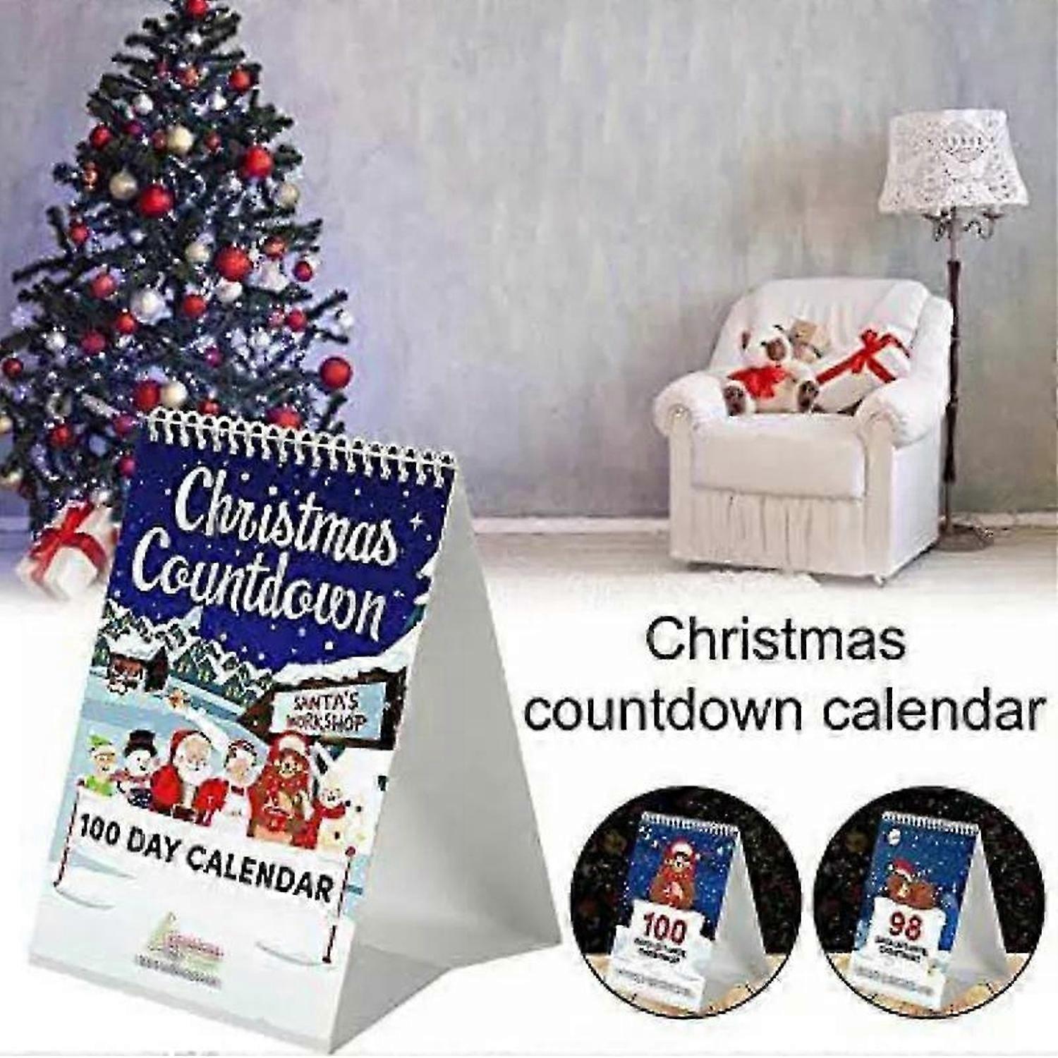2024 New 100 Day Christmas Vacation Advent Calendar,Desktop Paper Advent Calenda