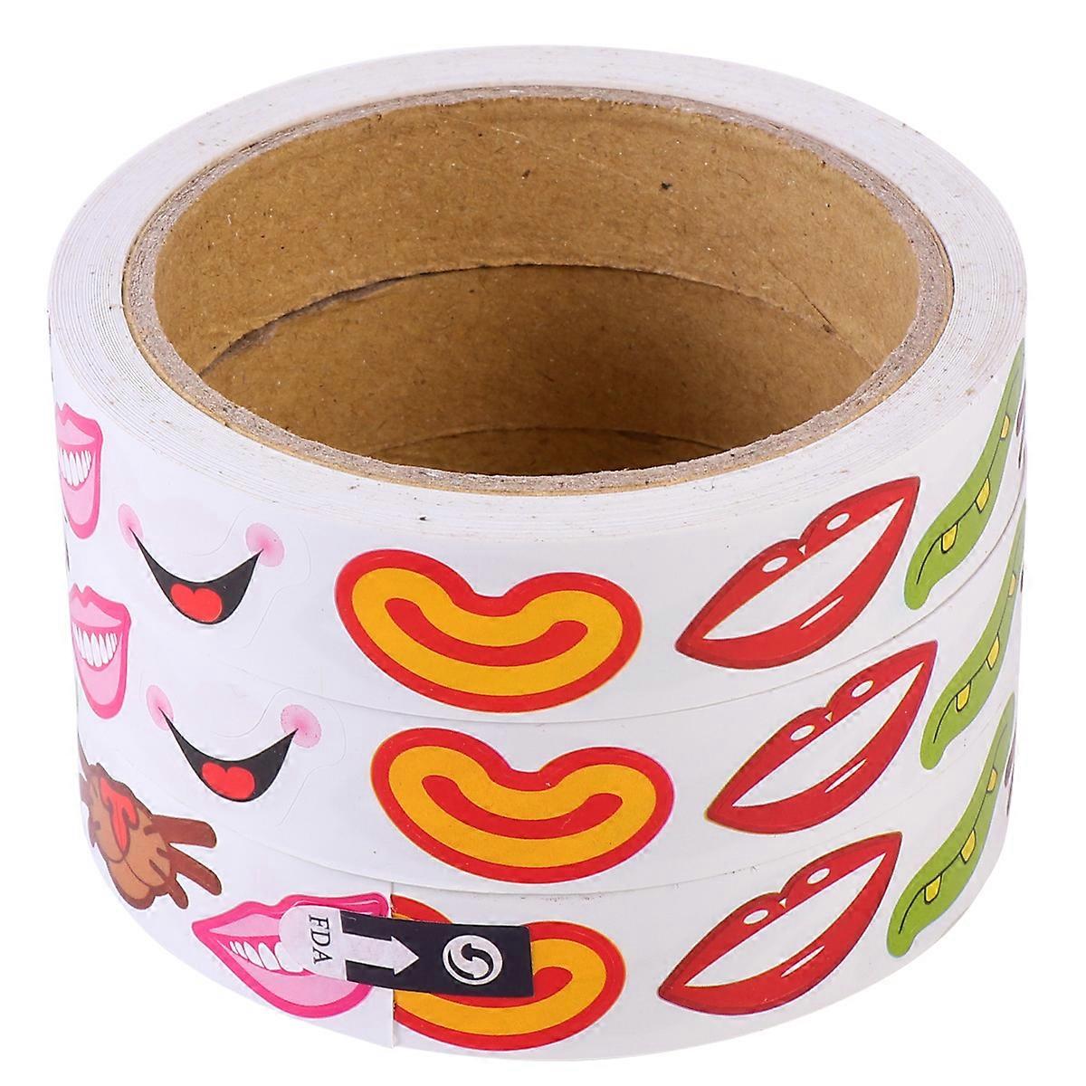 3Pcs Self-Adhesive Mouth Shape Stickers Ideal For Children DIY Material Colorful Removable Art Decals